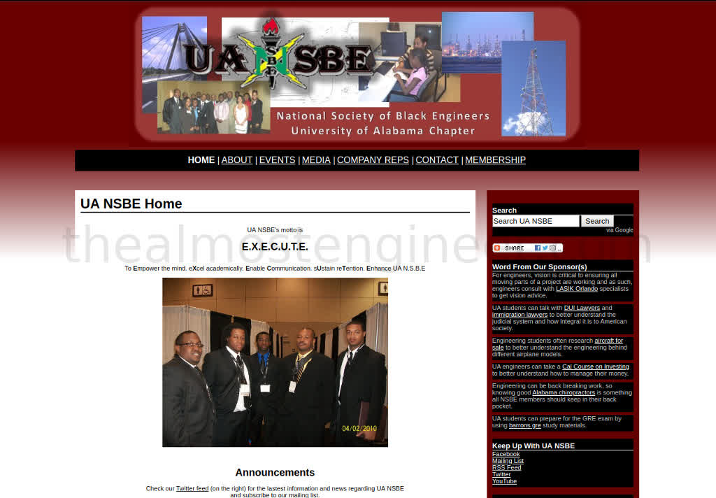 UA NSBE Screenshot